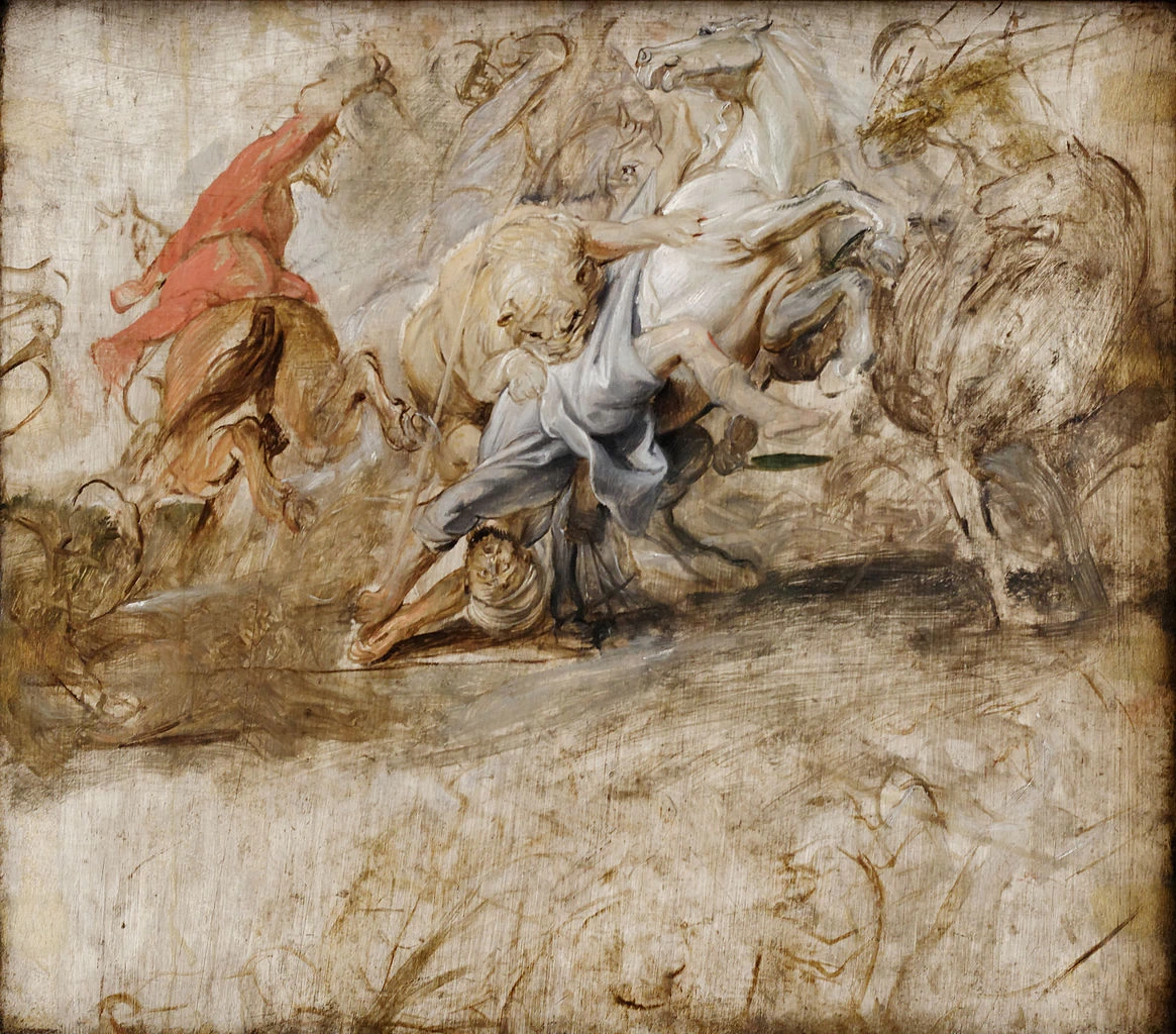 La caccia al leone. Bozzetto - Alte Pinakothek, Munich